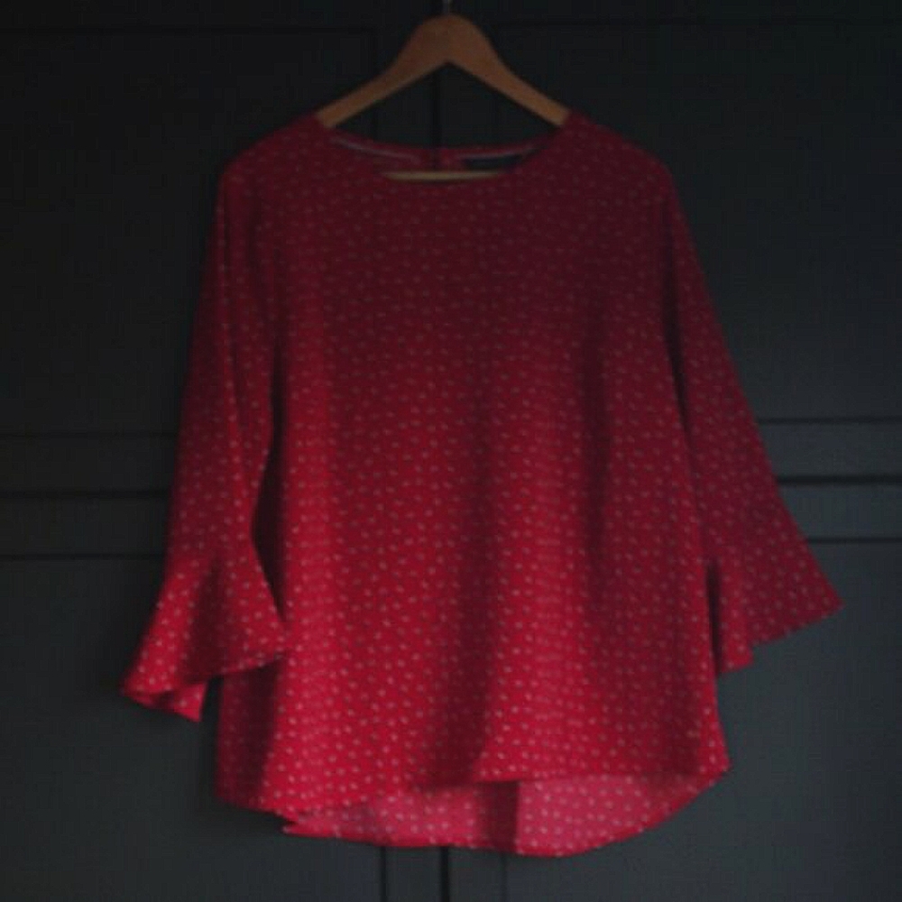 Tommy Hilfiger | Red Bell Sleeve Blouse